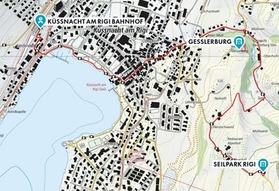 Wanderung Gesslerburg, Seilpark Rigi