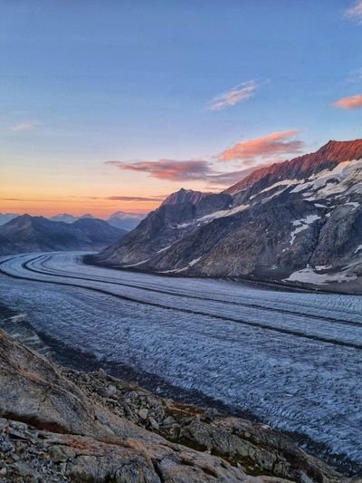 Blick auf den Aletschgletscher im UNESCO-Weltkulturerbe.