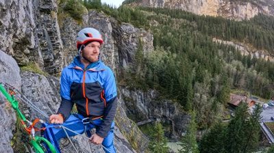 Climber at stand belays second climber