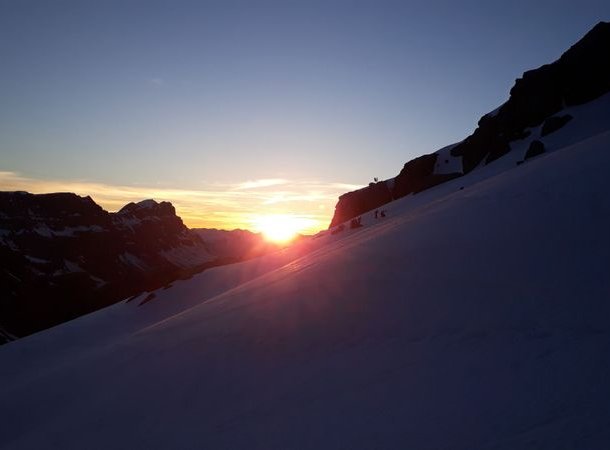 Sunrise over glacier area