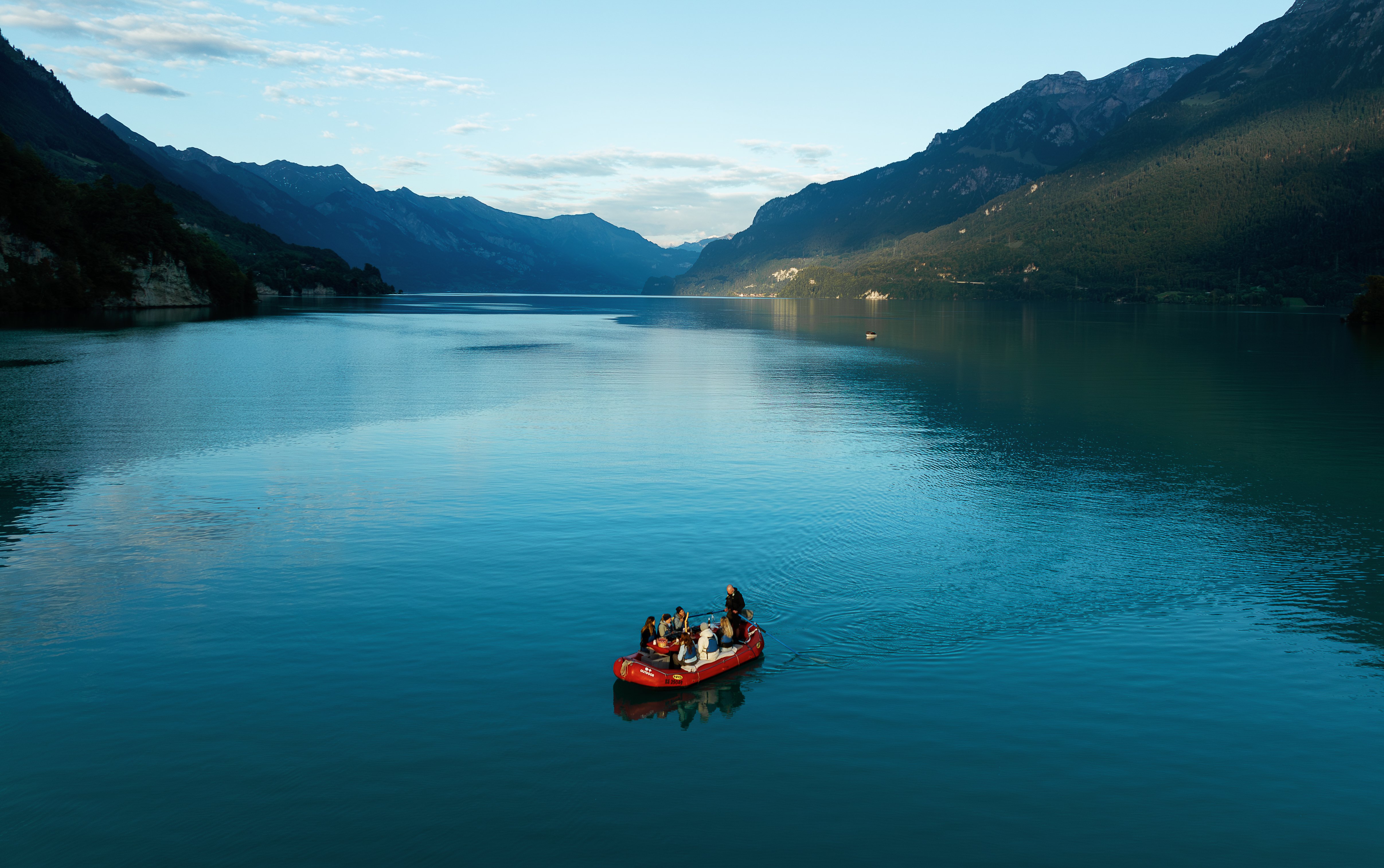 Raclette Rafting on Lake Brienz.