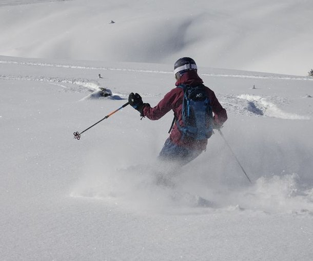 Person skiing in powder snow