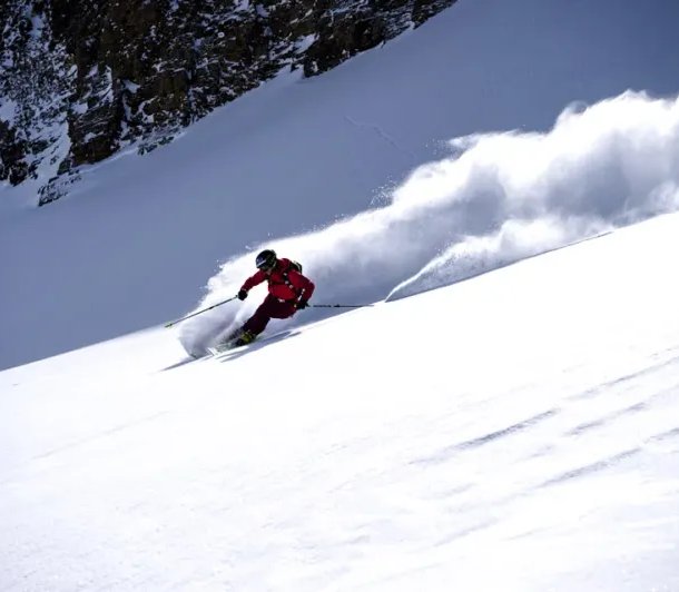 Person skiing in powder snow