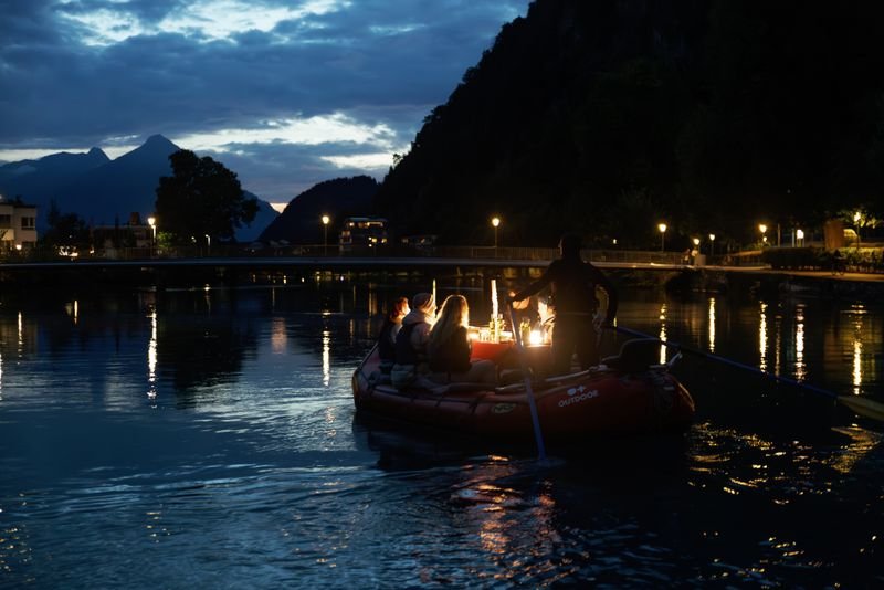 Raclette Rafting on Lake Brienz.