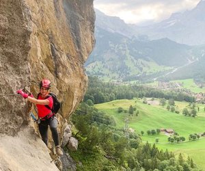 Person on the via ferrata Allmenalp