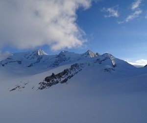 View of the Wannenhorn from the ascent to the Finsteraarhorn.