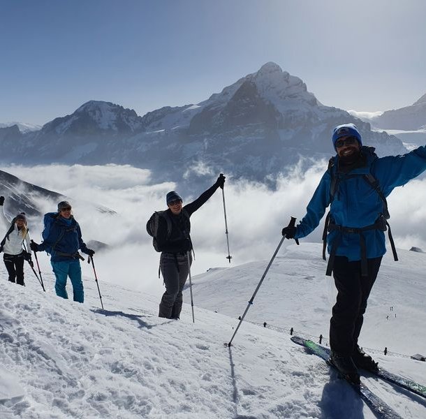 Ski tourers ascending