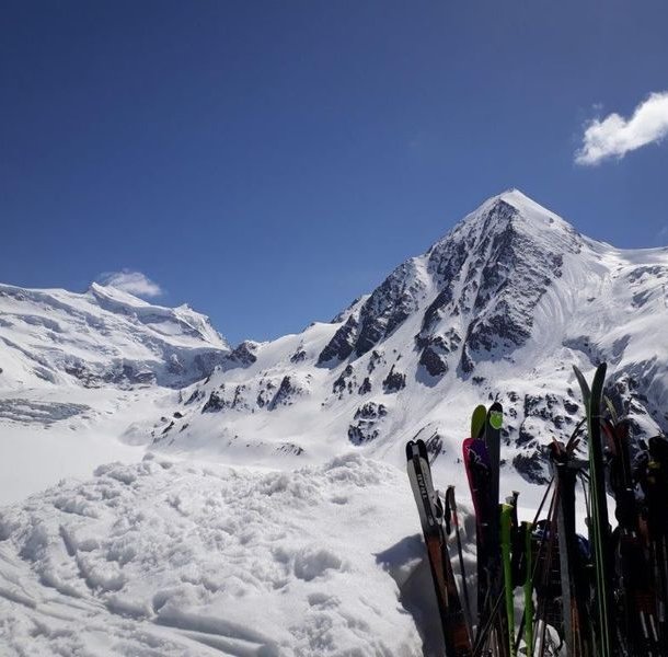 View of the Grand Combin from the ski depot near the hut.